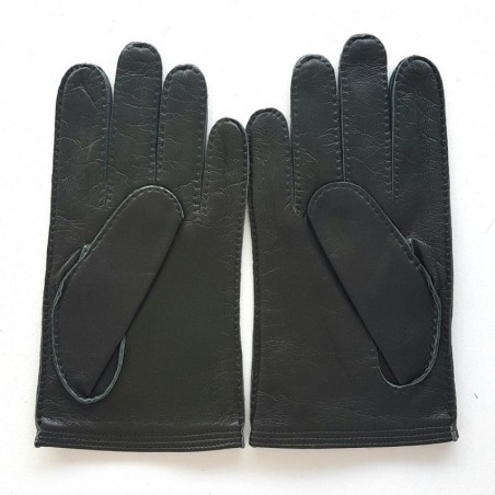 Gants en Cuir d'Agneau Kaki Benjamin Doublés Soie.