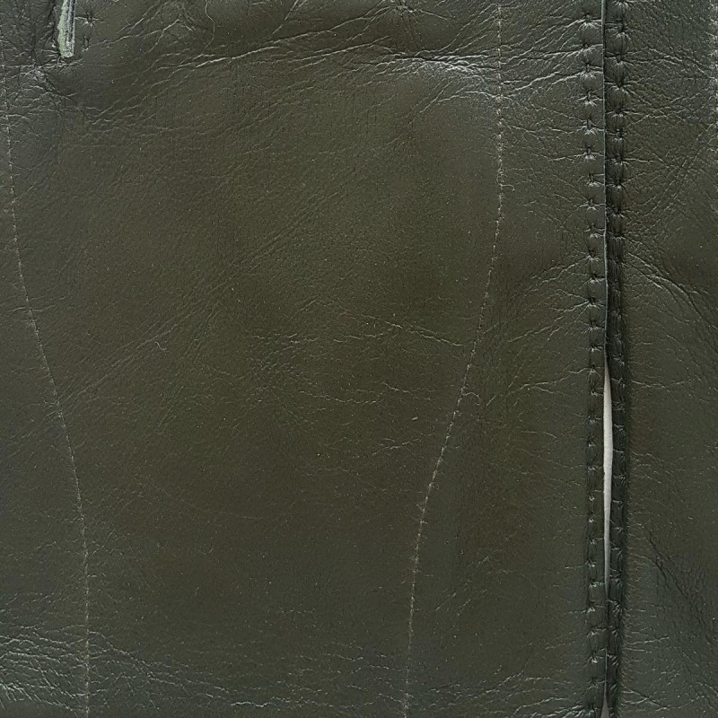 Gants en Cuir d'Agneau Kaki Benjamin Doublés Soie.
