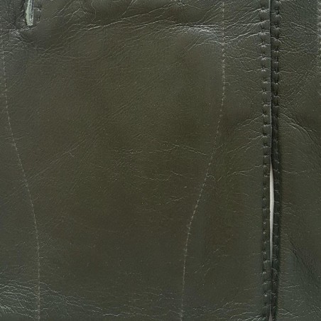 Gants en Cuir d'Agneau Kaki Benjamin Doublés Soie.