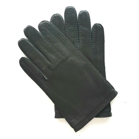 Gants en Cuir d'Agneau Kaki Benjamin Doublés Soie.