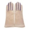 Gants en Cuir d'Agneau Mastic Améthyste Elisa Doublés Soie.