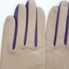 Gants en Cuir d'Agneau Mastic Améthyste Elisa Doublés Soie.