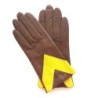 Gants en Cuir d'Agneau Havane Jaune Aglaé Doublé Soie.