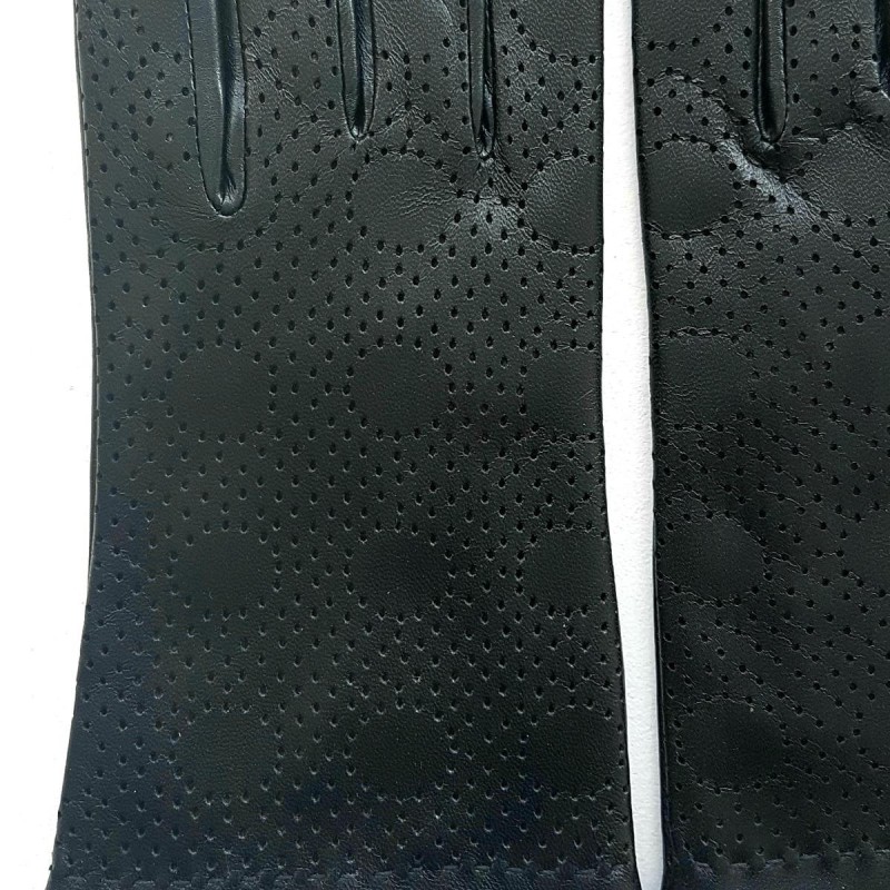 Gants en Cuir d'Agneau Noir Lina Doublés Cachemire.