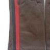Gants en Cuir d'Agneau Marron Rouge Noir Akano Doublés Soie.