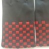 Gants en Cuir d'Agneau Noirs Rouges Léopold Doublés Soie.