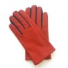 Gants en Cuir d'Agneau Orange Prune Twin H Doublés soie