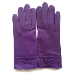 Gants en Cuir d'Agneau Améthyste Anémone Doublés Soie.