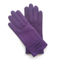 Gants en Cuir d'Agneau Améthyste Anémone Doublés Soie.