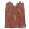 Gants en Cuir d'Agneau Cognac Foncé Capucine Doublés Cachemire.
