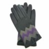 Gants en Cuir d'Agneau Noir Charcoal Améthyste Trièdre Doublés Soie.