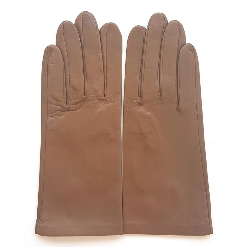 Gants en Cuir d'Agneau Sable Capucine Non Doublés.