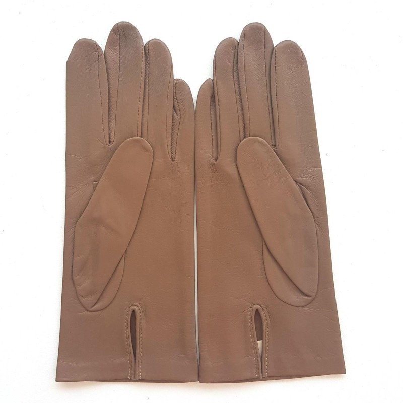 Gants en Cuir d'Agneau Sable Capucine Non Doublés.