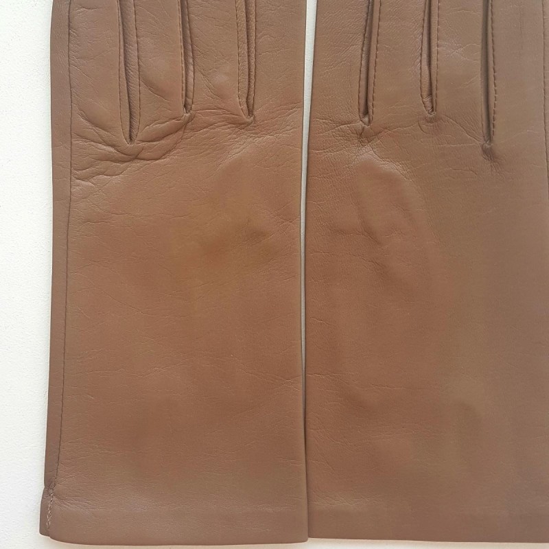 Gants en Cuir d'Agneau Sable Capucine Non Doublés.