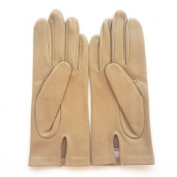 Gants en Cuir d'Agneau Chaux Capucine Non Doublés.