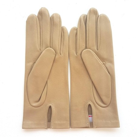 Gants en Cuir d'Agneau Chaux Capucine Non Doublés.