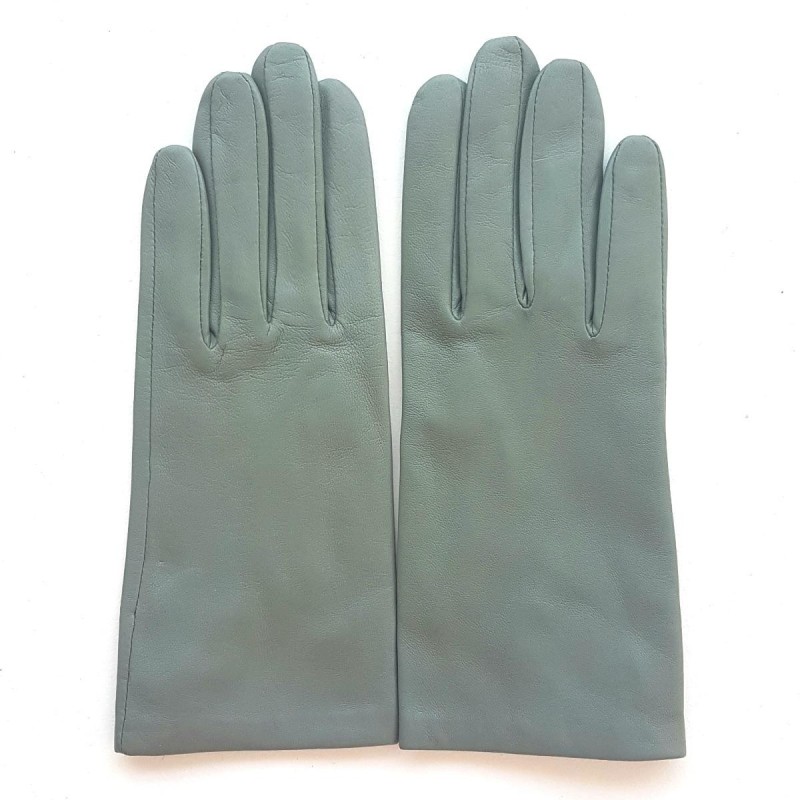 Gants en Cuir d'Agneau Céladon Capucine Doublés Soie.