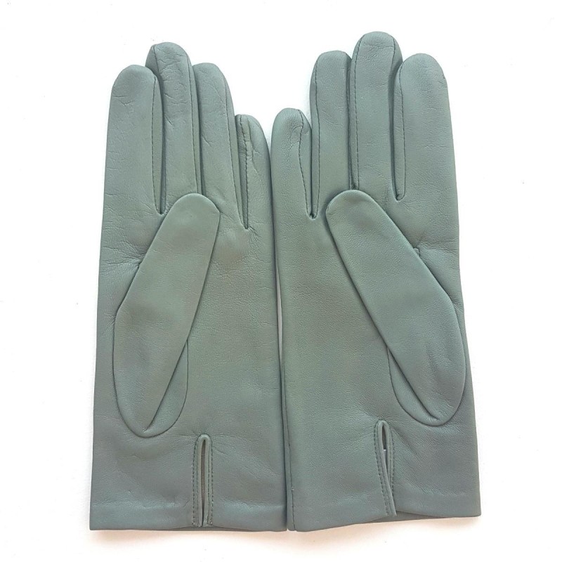 Gants en Cuir d'Agneau Céladon Capucine Doublés Soie.