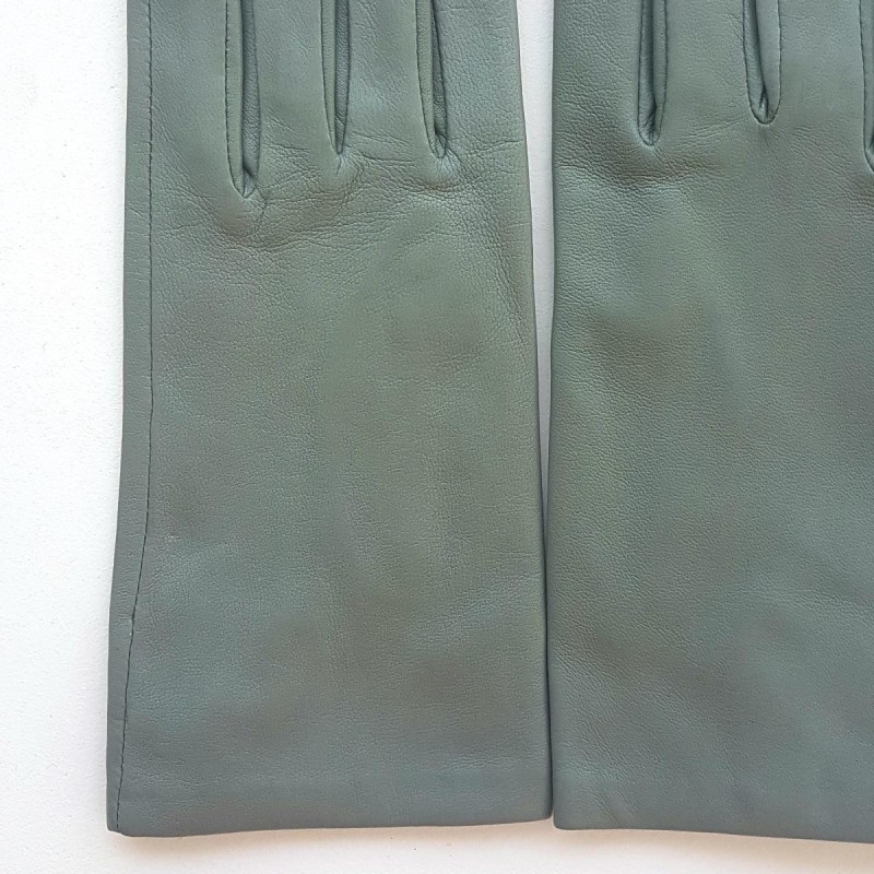Gants en Cuir d'Agneau Céladon Capucine Doublés Soie.