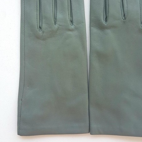 Gants en Cuir d'Agneau Céladon Capucine Doublés Soie.