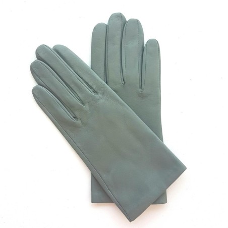Gants en Cuir d'Agneau Céladon Capucine Doublés Soie.