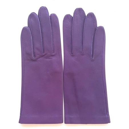Gants en Cuir d'Agneau Améthyste Capucine Non Doublés.