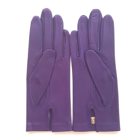 Gants en Cuir d'Agneau Améthyste Capucine Non Doublés.