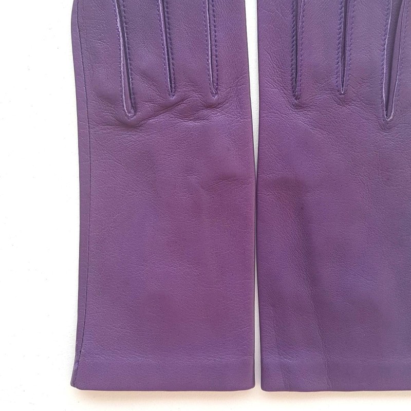Gants en Cuir d'Agneau Améthyste Capucine Non Doublés.