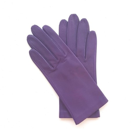 Gants en Cuir d'Agneau Améthyste Capucine Non Doublés.