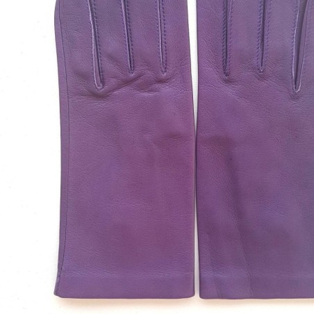 Gants en Cuir d'Agneau Améthyste Capucine Non Doublés.