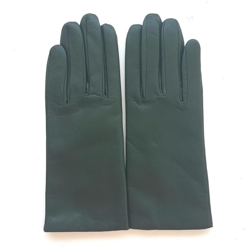 Gants en Cuir d'Agneau Feuille Capucine Doublés Cachemire.