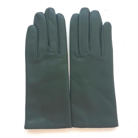 Gants en Cuir d'Agneau Feuille Capucine Doublés Cachemire.