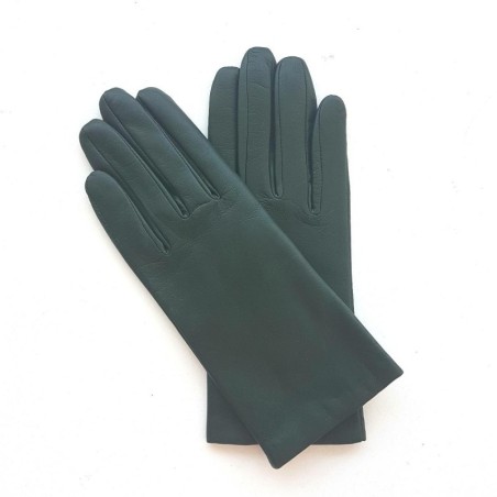 Gants en Cuir d'Agneau Feuille Capucine Doublés Cachemire.