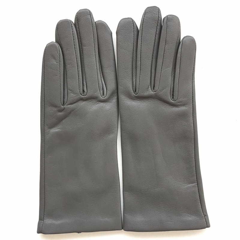 Gants en Cuir d'Agneau Gris Capucine Non Doublés.