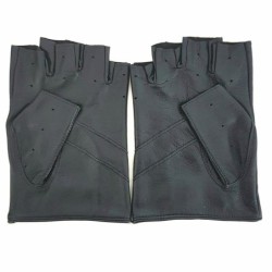 Mitaines en Cuir d'Agneau Gris Non Doublées.