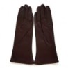 Gants en Cuir d'Agneau Chocolat foncé Coline Doublés Cachemire.