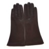 Gants en Cuir d'Agneau Chocolat foncé Coline Doublés Cachemire.