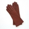 Gants en Cuir d'Agneau Cognac Coline Doublés Soie.