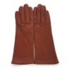 Gants en Cuir d'Agneau Cognac Coline Doublés Soie.