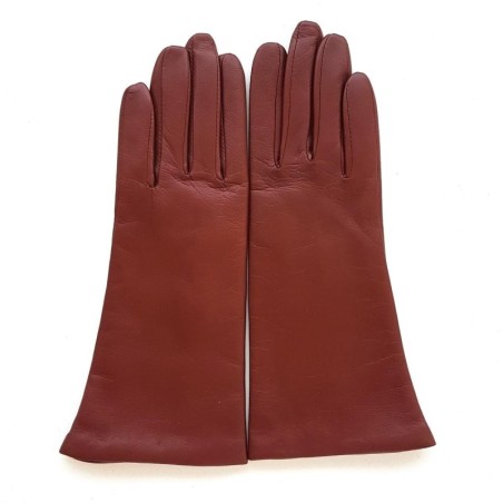 Gants en Cuir d'Agneau English Tan Coline Doublés Soie.
