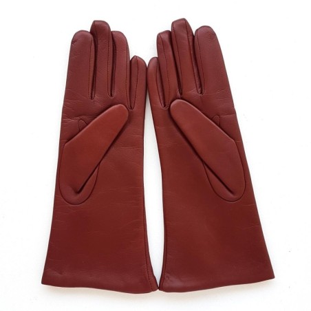 Gants en Cuir d'Agneau English Tan Coline Doublés Soie.