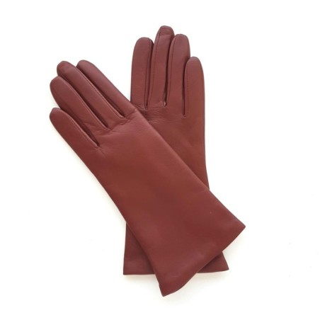 Gants en Cuir d'Agneau English Tan Coline Doublés Soie.