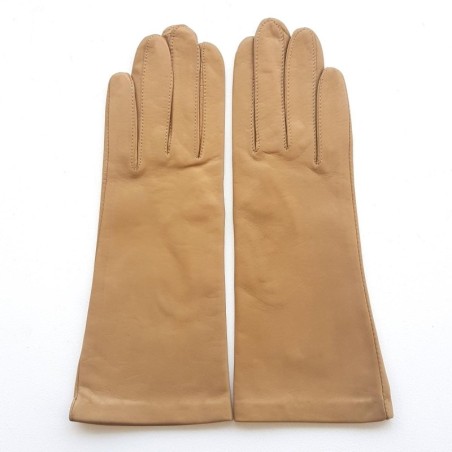 Gants en Cuir d'Agneau Mastic Coline Doublés en Soie.