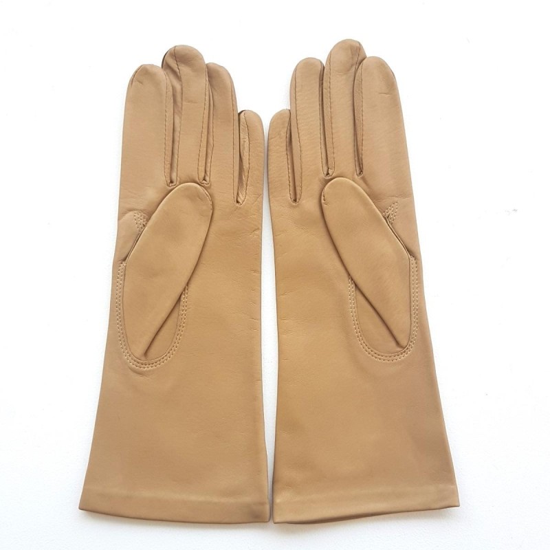 Gants en Cuir d'Agneau Mastic Coline Doublés en Soie.