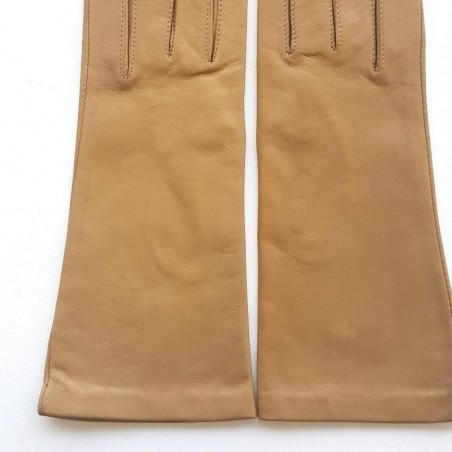 Gants en Cuir d'Agneau Mastic Coline Doublés en Soie.