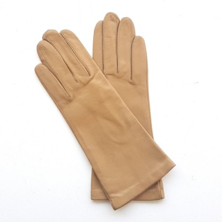 Gants en Cuir d'Agneau Mastic Coline Doublés en Soie.
