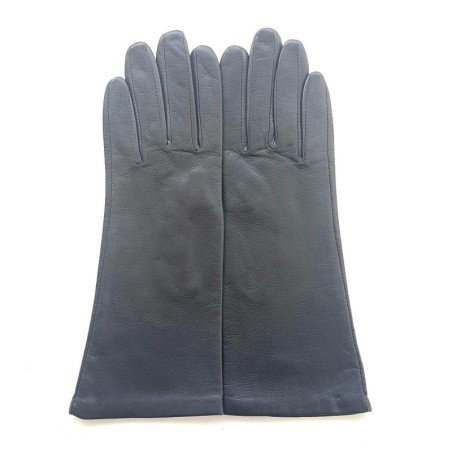 Gants en Cuir d'Agneau Gris Foncé Coline Doublés Soie.
