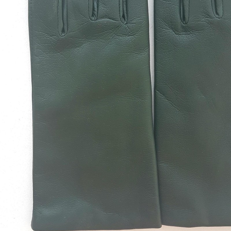 Gants en Cuir d'Agneau Feuille Capucine Doublés Soie.