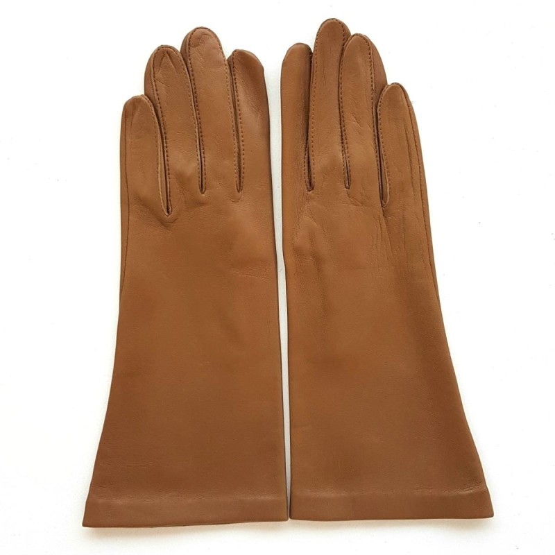 Gants en Cuir d'Agneau Mastic Foncé Coline Non Doublés .