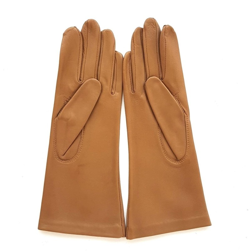 Gants en Cuir d'Agneau Mastic Foncé Coline Non Doublés .